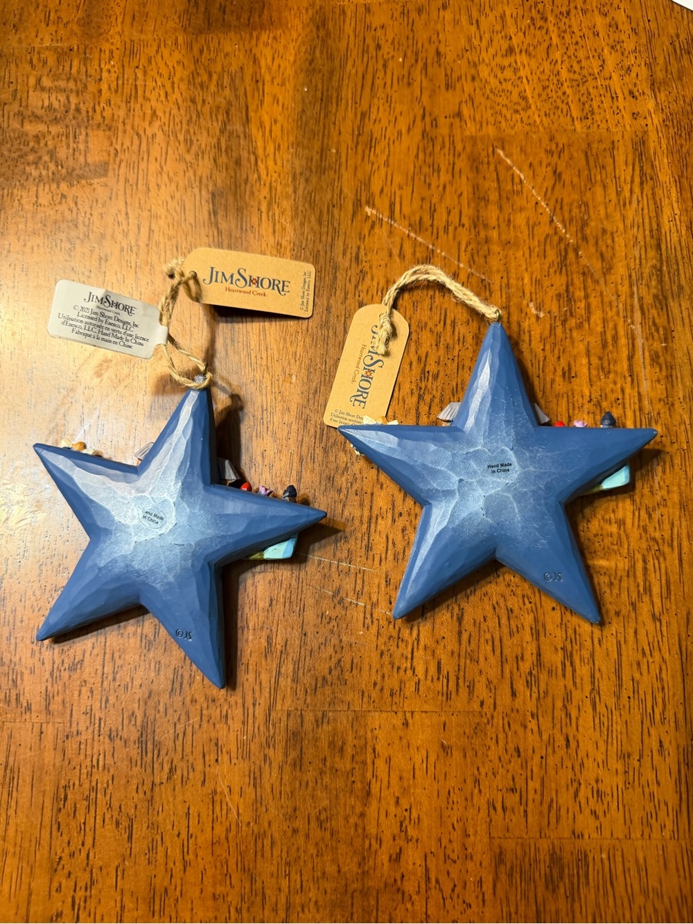 Jim Shore Hartwood Creek Nativity Star Hanging Ornaments - Set of 2  Noel scene - Picture 9 of 10
